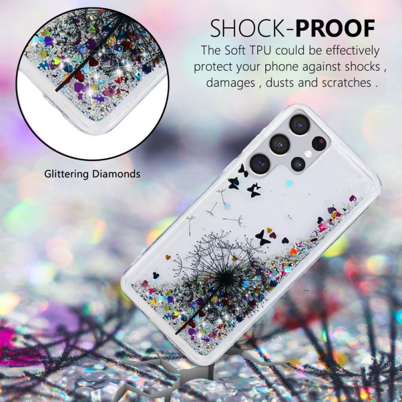 Cover Samsung Galaxy S22 Ultra 5G Denti Di Leone Glitterati