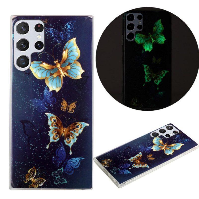 Cover Samsung Galaxy S22 Ultra 5G Farfalle Fluorescenti