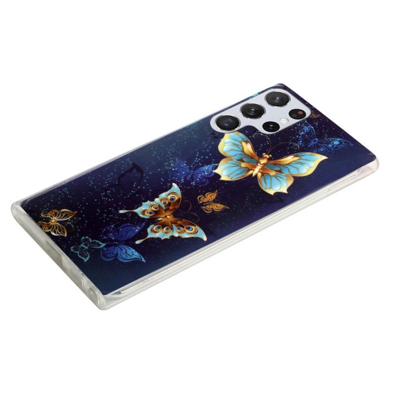 Cover Samsung Galaxy S22 Ultra 5G Farfalle Fluorescenti