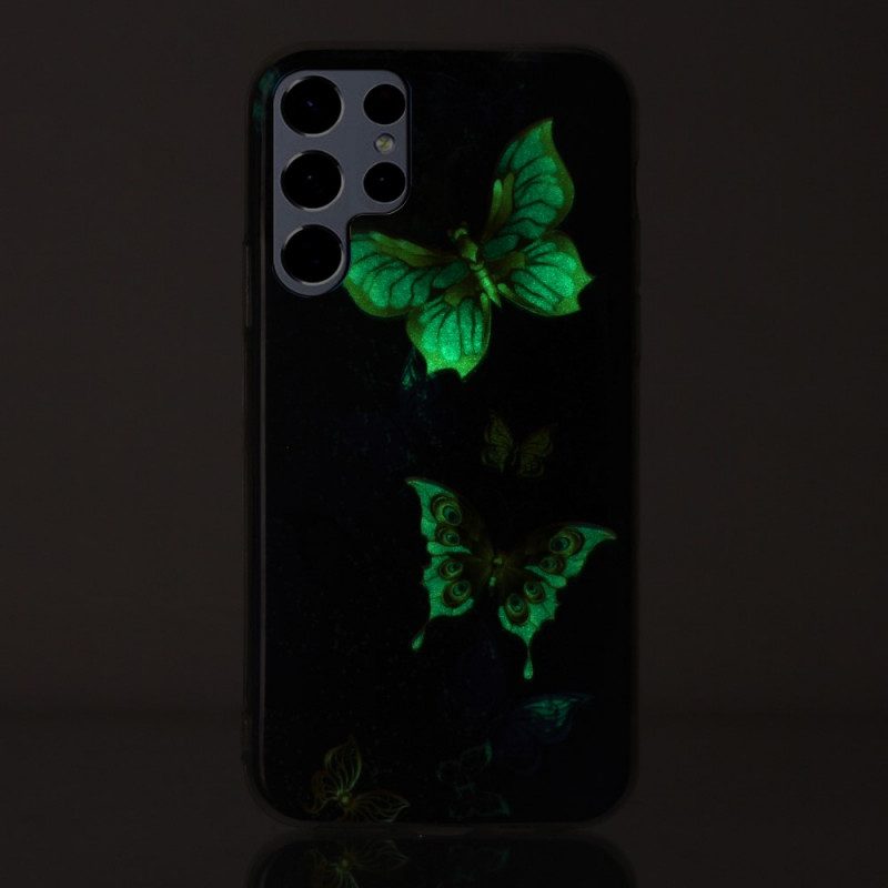 Cover Samsung Galaxy S22 Ultra 5G Farfalle Fluorescenti