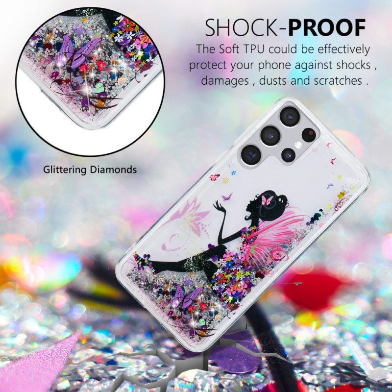 Cover Samsung Galaxy S22 Ultra 5G Fata Glitterata