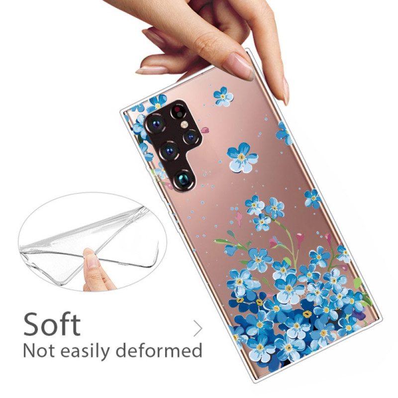 Cover Samsung Galaxy S22 Ultra 5G Fiori Blu