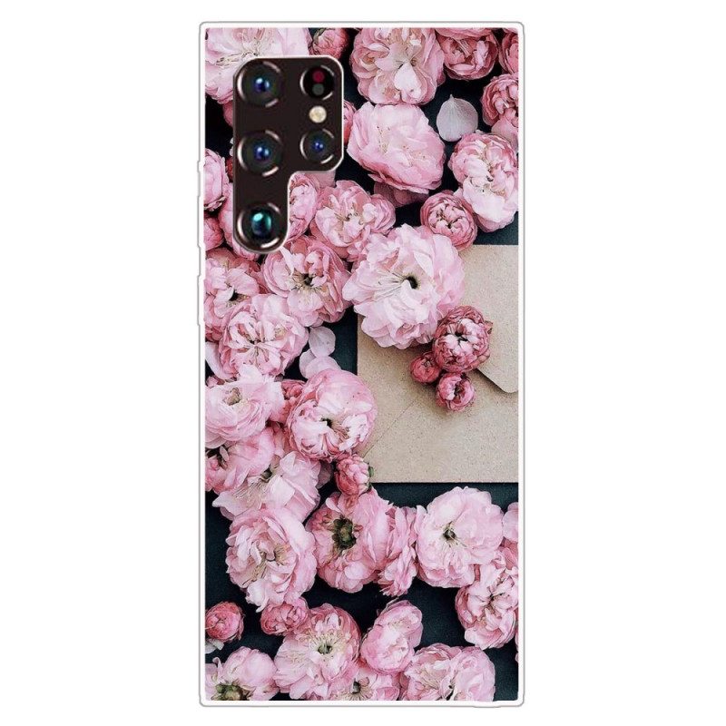 Cover Samsung Galaxy S22 Ultra 5G Fiori Rosa