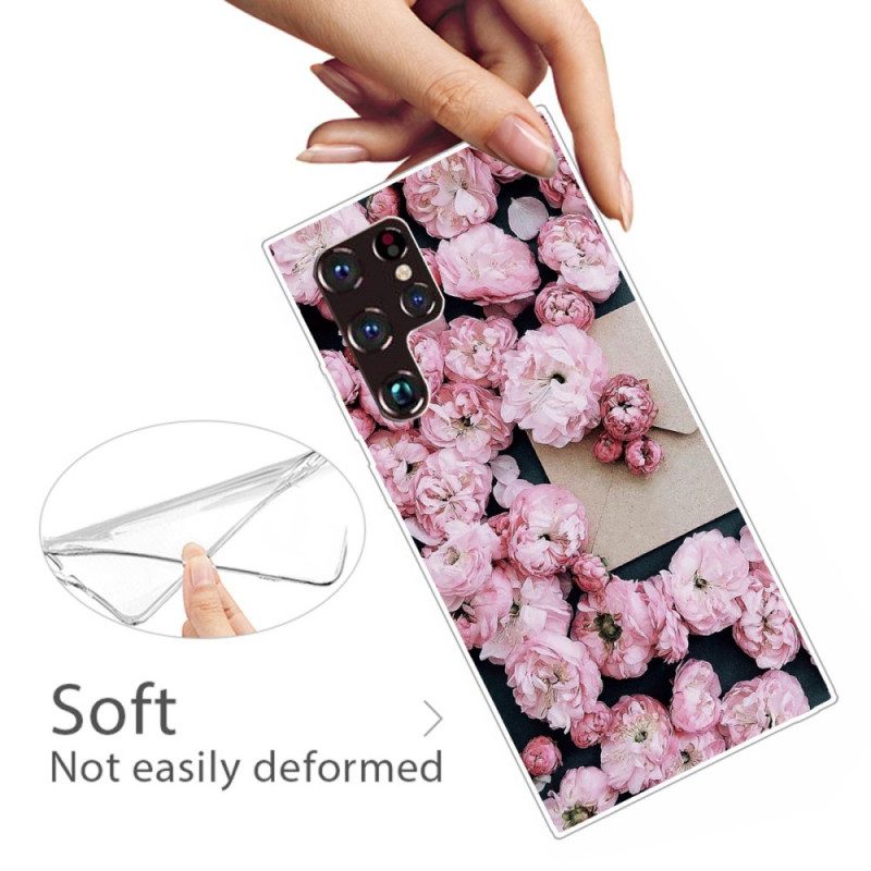 Cover Samsung Galaxy S22 Ultra 5G Fiori Rosa