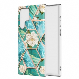 Cover Samsung Galaxy S22 Ultra 5G Floreale Marmorizzato