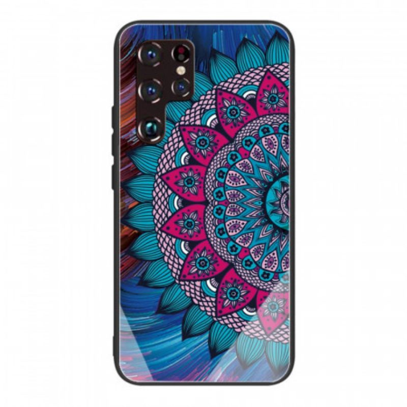 Cover Samsung Galaxy S22 Ultra 5G Mandala In Vetro Temperato