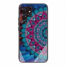 Cover Samsung Galaxy S22 Ultra 5G Mandala In Vetro Temperato