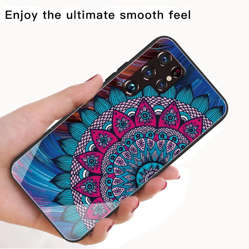 Cover Samsung Galaxy S22 Ultra 5G Mandala In Vetro Temperato