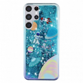 Cover Samsung Galaxy S22 Ultra 5G Paillettes Spaziali