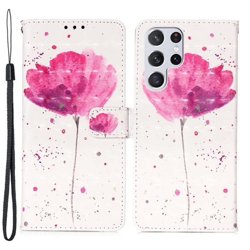 Cover Samsung Galaxy S22 Ultra 5G Papavero Dell'acquerello