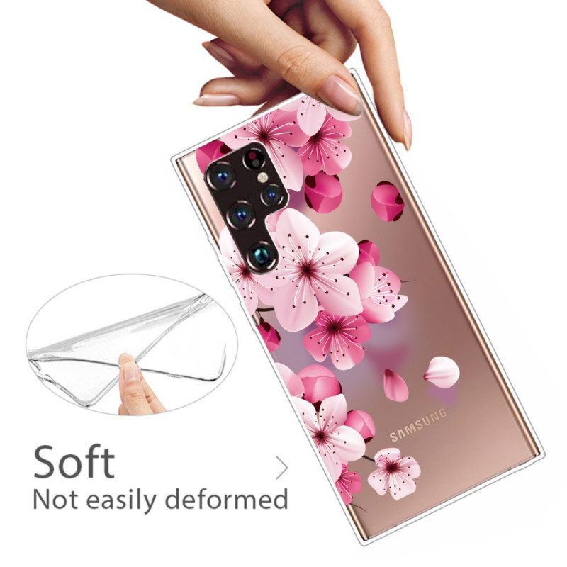 Cover Samsung Galaxy S22 Ultra 5G Piccoli Fiori Rosa