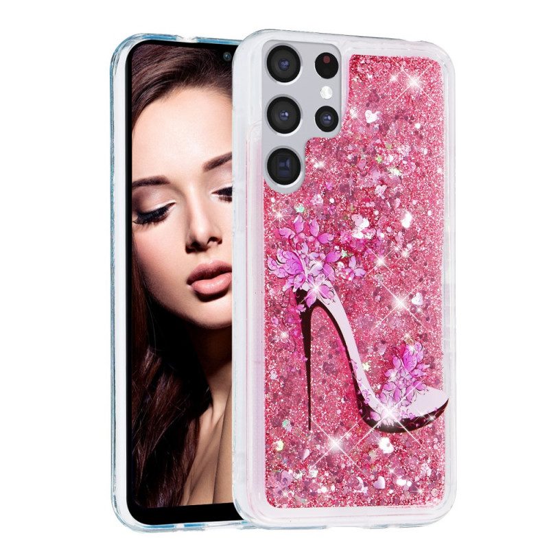 Cover Samsung Galaxy S22 Ultra 5G Pompa Glitterata