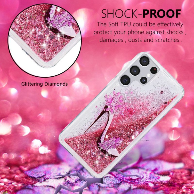 Cover Samsung Galaxy S22 Ultra 5G Pompa Glitterata