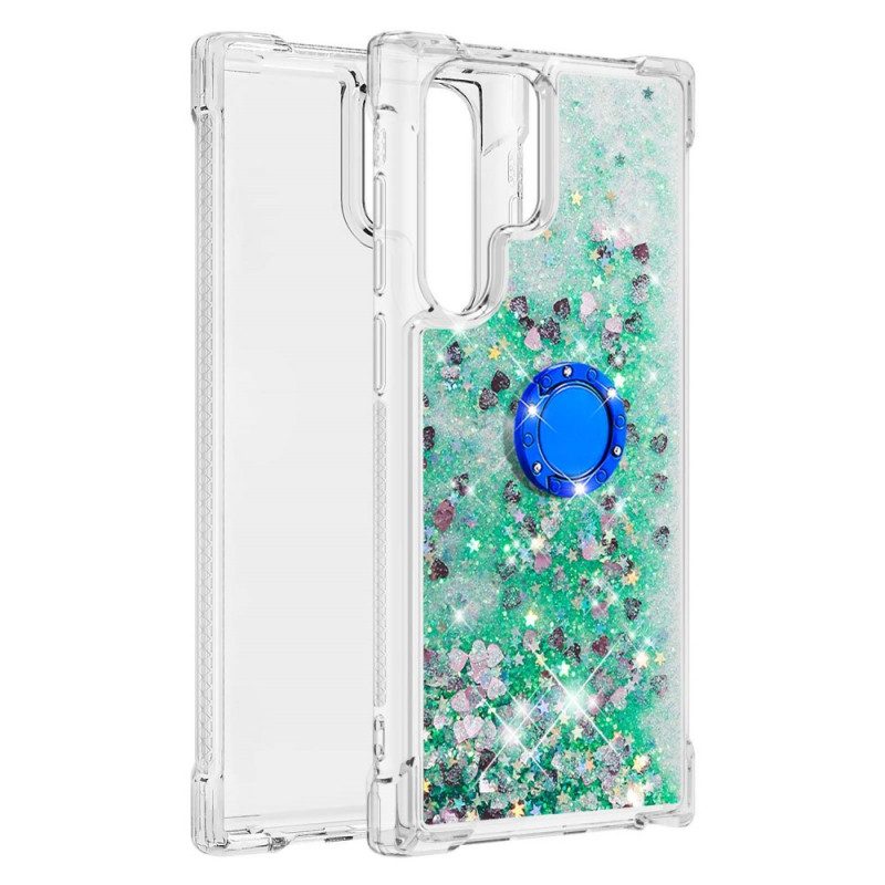 Cover Samsung Galaxy S22 Ultra 5G Staffa Ad Anello Glitterata