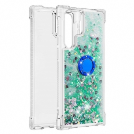 Cover Samsung Galaxy S22 Ultra 5G Staffa Ad Anello Glitterata