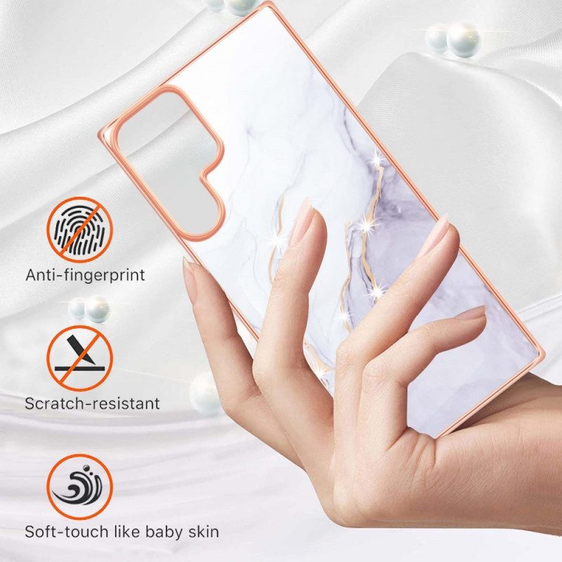 Cover Samsung Galaxy S22 Ultra 5G Stile Di Marmo Flessibile