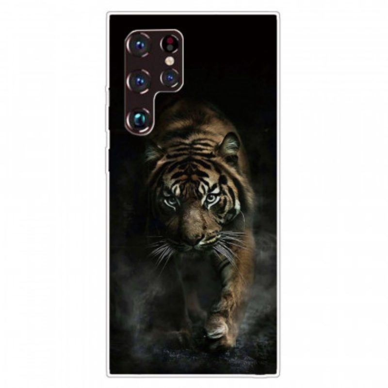 Cover Samsung Galaxy S22 Ultra 5G Tigre Flessibile