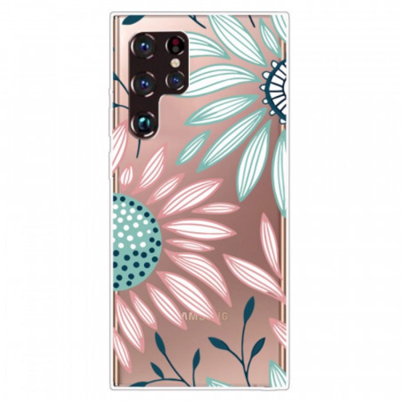 Cover Samsung Galaxy S22 Ultra 5G Un Fiore Trasparente