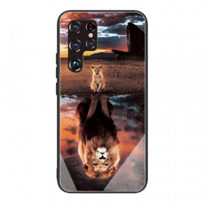 Cover Samsung Galaxy S22 Ultra 5G Vetro Temperato Da Sogno Di Lion Cub