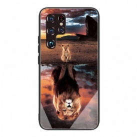 Cover Samsung Galaxy S22 Ultra 5G Vetro Temperato Da Sogno Di Lion Cub