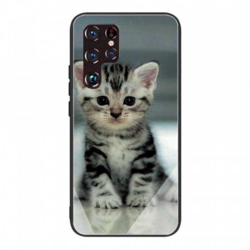 Cover Samsung Galaxy S22 Ultra 5G Vetro Temperato Gattino