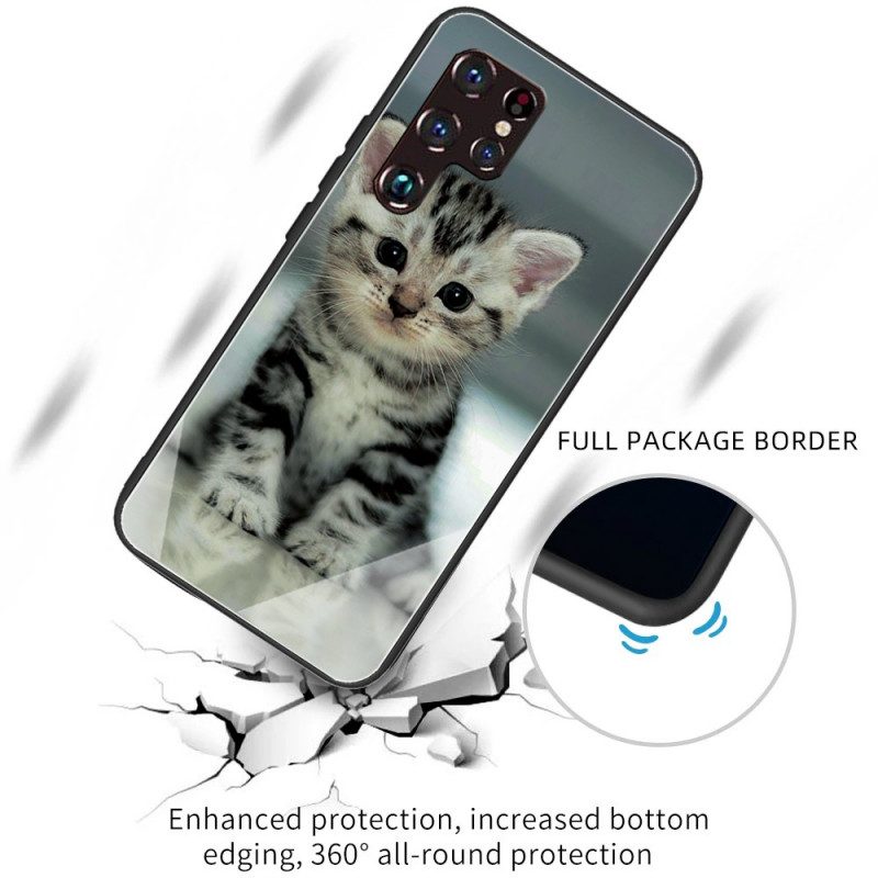 Cover Samsung Galaxy S22 Ultra 5G Vetro Temperato Gattino