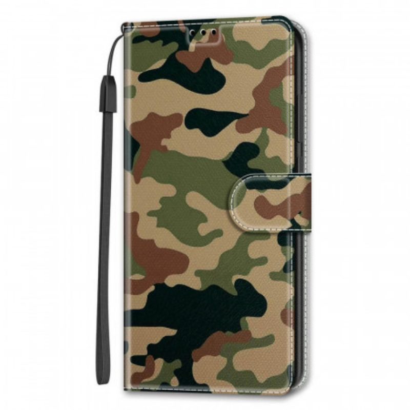 Custodia in pelle Samsung Galaxy S22 Ultra 5G Camuffamento Militare