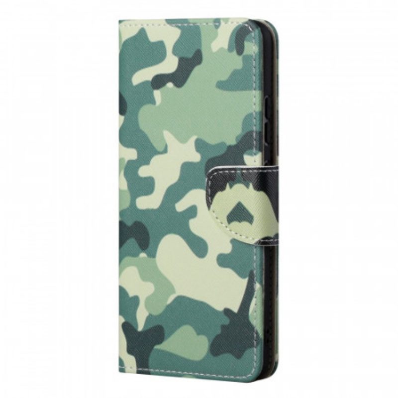 Custodia in pelle Samsung Galaxy S22 Ultra 5G Camuffamento Militare