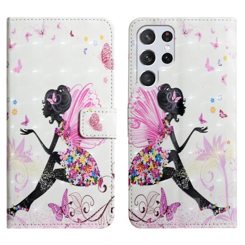 Custodia in pelle Samsung Galaxy S22 Ultra 5G Fata Magica