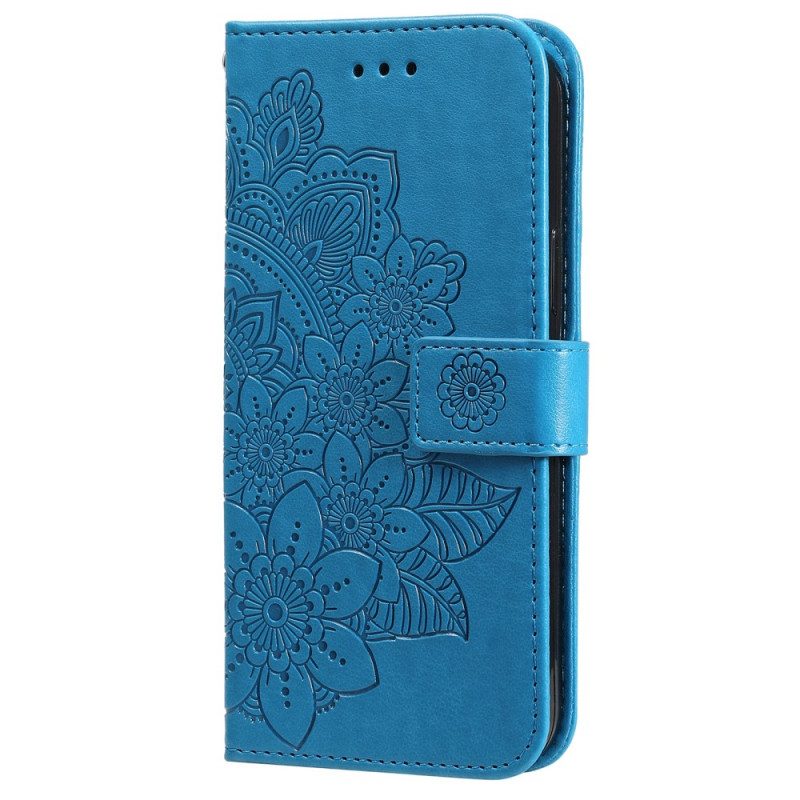 Custodia in pelle Samsung Galaxy S22 Ultra 5G Fiore Mandala