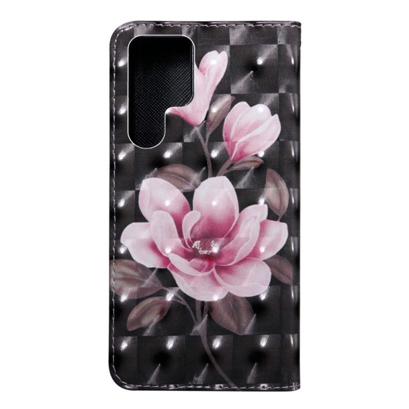 Custodia in pelle Samsung Galaxy S22 Ultra 5G Fiori Sbocciati