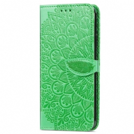 Custodia in pelle Samsung Galaxy S22 Ultra 5G Foglie Tribali