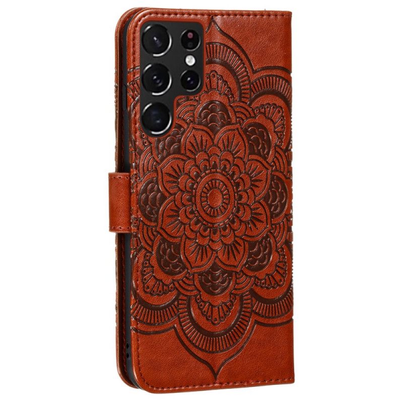 Custodia in pelle Samsung Galaxy S22 Ultra 5G Mandala Completo