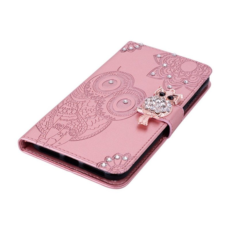 Custodia in pelle Samsung Galaxy S22 Ultra 5G Mandala E Fascino Del Gufo