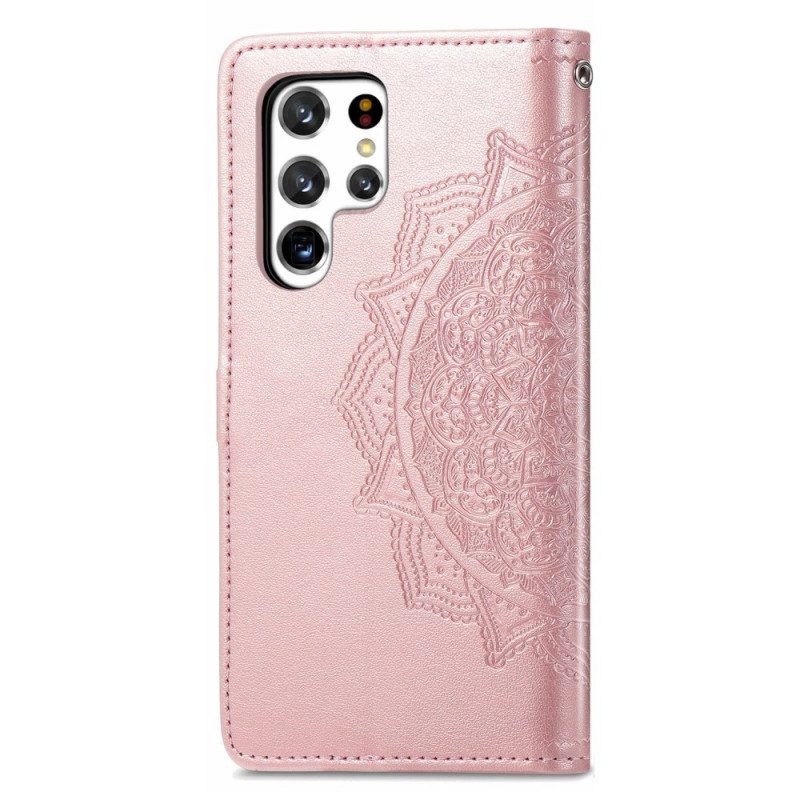 Custodia in pelle Samsung Galaxy S22 Ultra 5G Mandala Medioevo