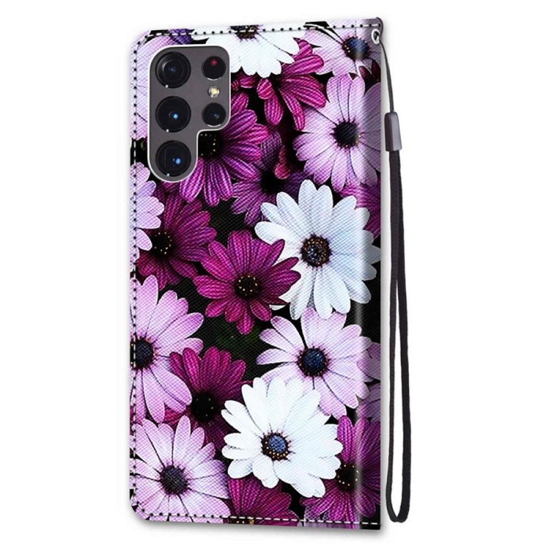 Custodia in pelle Samsung Galaxy S22 Ultra 5G Meraviglia Floreale