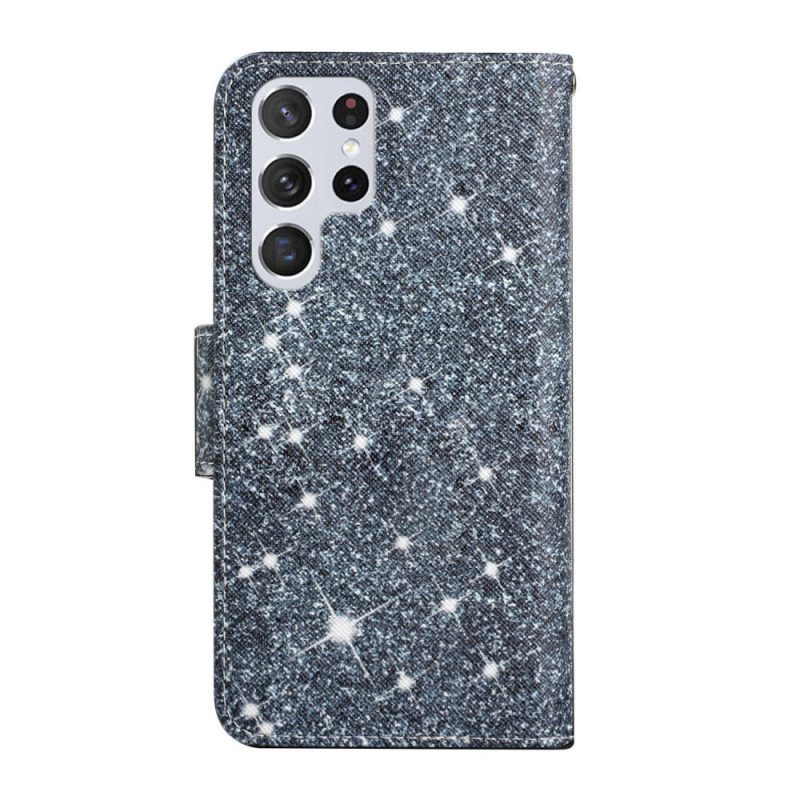 Custodia in pelle Samsung Galaxy S22 Ultra 5G Paillettes Strappy