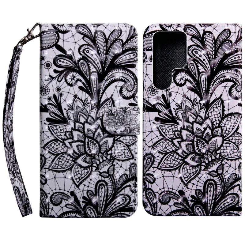 Custodia in pelle Samsung Galaxy S22 Ultra 5G Pizzo Elegante