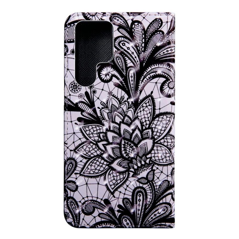 Custodia in pelle Samsung Galaxy S22 Ultra 5G Pizzo Elegante