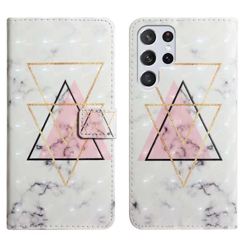 Custodia in pelle Samsung Galaxy S22 Ultra 5G Triangolo Di Paillettes