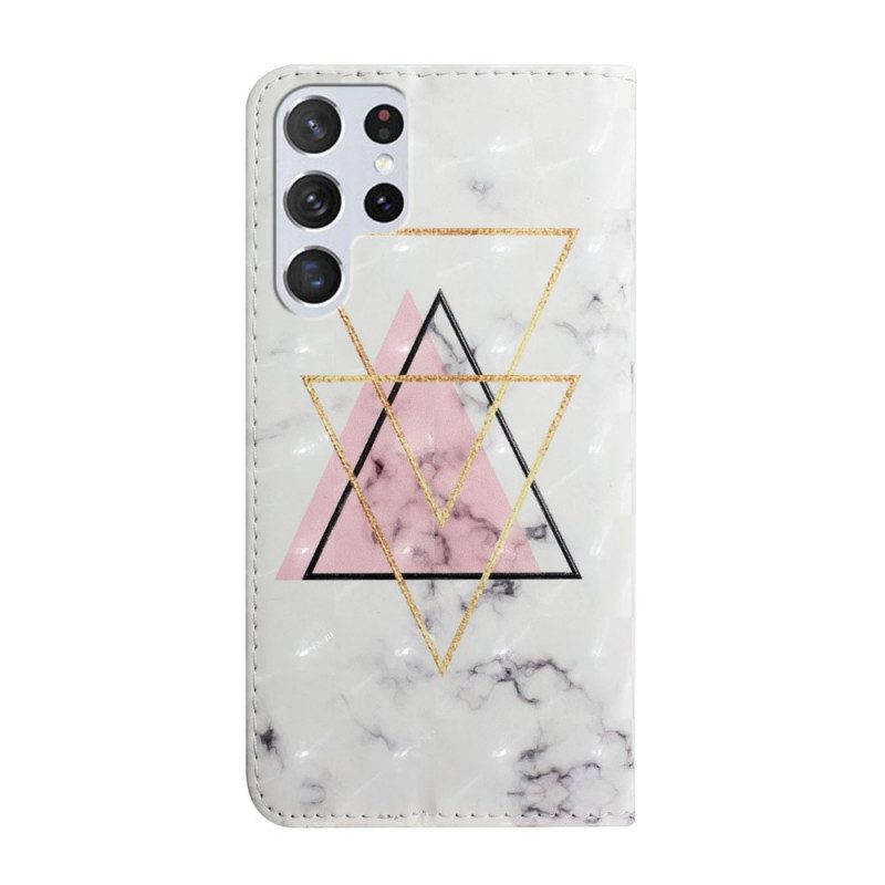 Custodia in pelle Samsung Galaxy S22 Ultra 5G Triangolo Di Paillettes