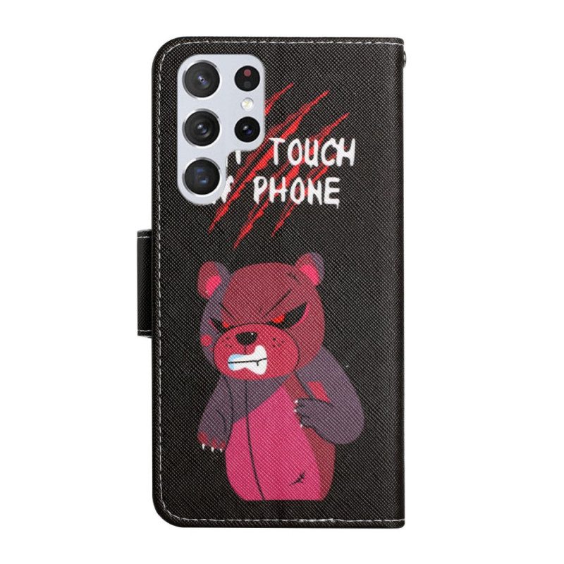 Folio Cover Samsung Galaxy S22 Ultra 5G Bear Non Toccare Il Mio Telefono