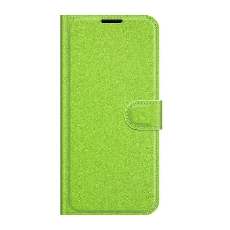 Folio Cover Samsung Galaxy S22 Ultra 5G Classico Effetto Pelle Litchi