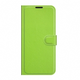 Folio Cover Samsung Galaxy S22 Ultra 5G Classico Effetto Pelle Litchi