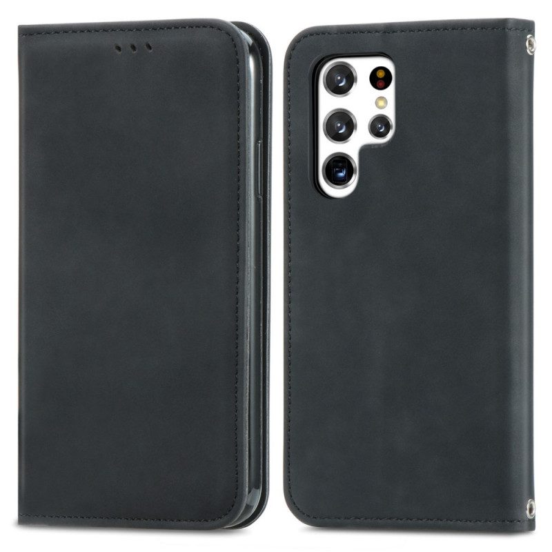 Folio Cover Samsung Galaxy S22 Ultra 5G Custodia in pelle Design Skin-touch