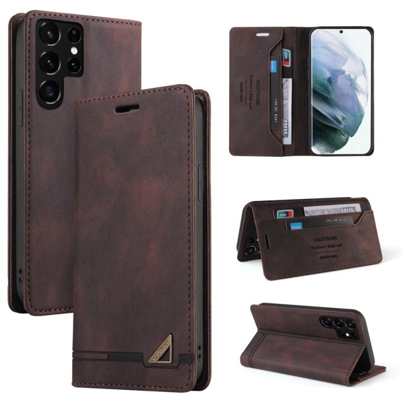 Folio Cover Samsung Galaxy S22 Ultra 5G Custodia in pelle Ecopelle Gq.utrobe