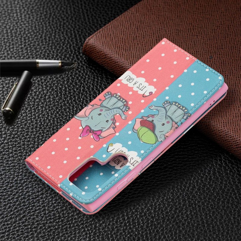 Folio Cover Samsung Galaxy S22 Ultra 5G Custodia in pelle Elefantini