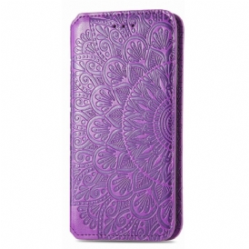 Folio Cover Samsung Galaxy S22 Ultra 5G Custodia in pelle Mandala