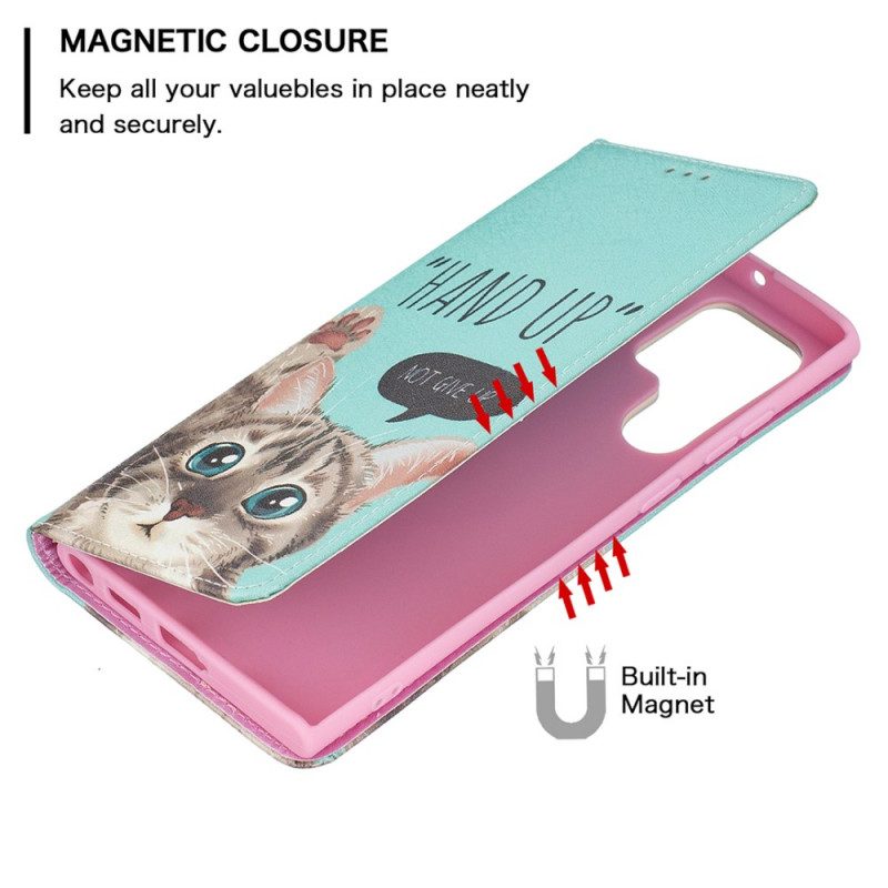 Folio Cover Samsung Galaxy S22 Ultra 5G Custodia in pelle Mano In Alto