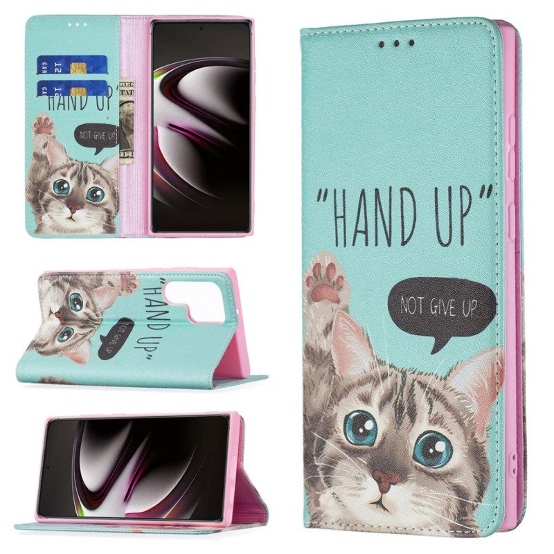 Folio Cover Samsung Galaxy S22 Ultra 5G Custodia in pelle Mano In Alto